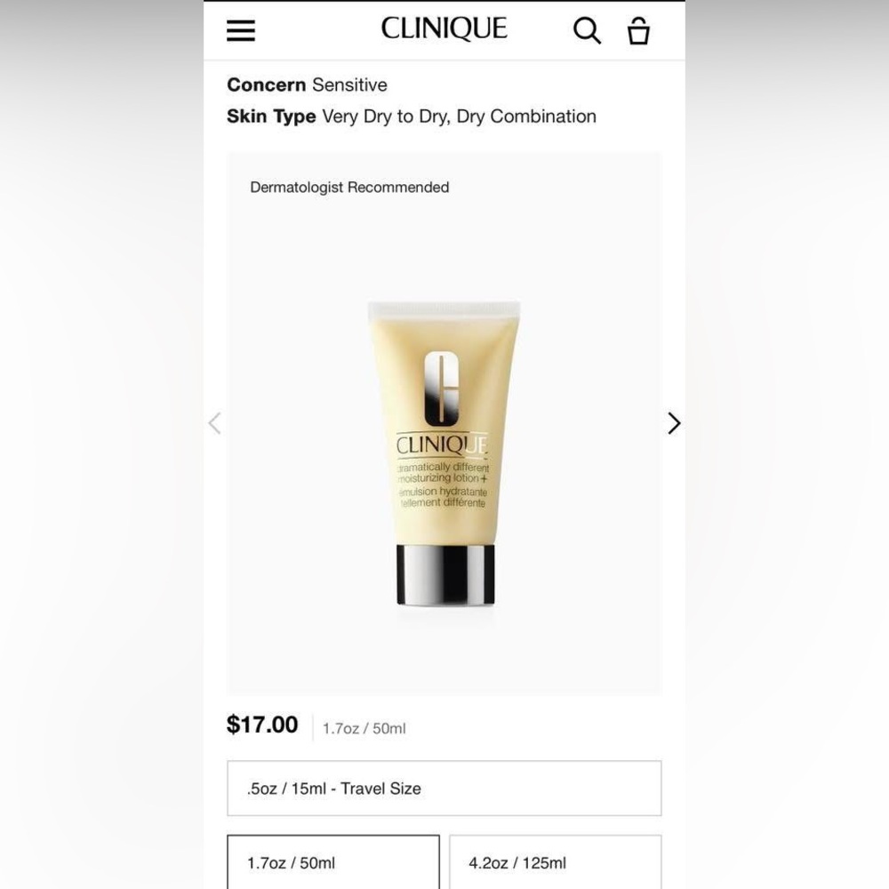 Clinique Hydrating Lotion in Cream Tube 50ML